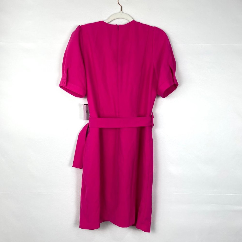 NWT Adelyn Rae Tony Belted Puff Sleeve Mini Dress Neon Pink - Picture 7 of 11